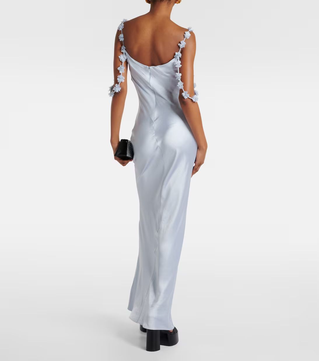 Bridal floral-appliqué satin gown | Mytheresa (UK)
