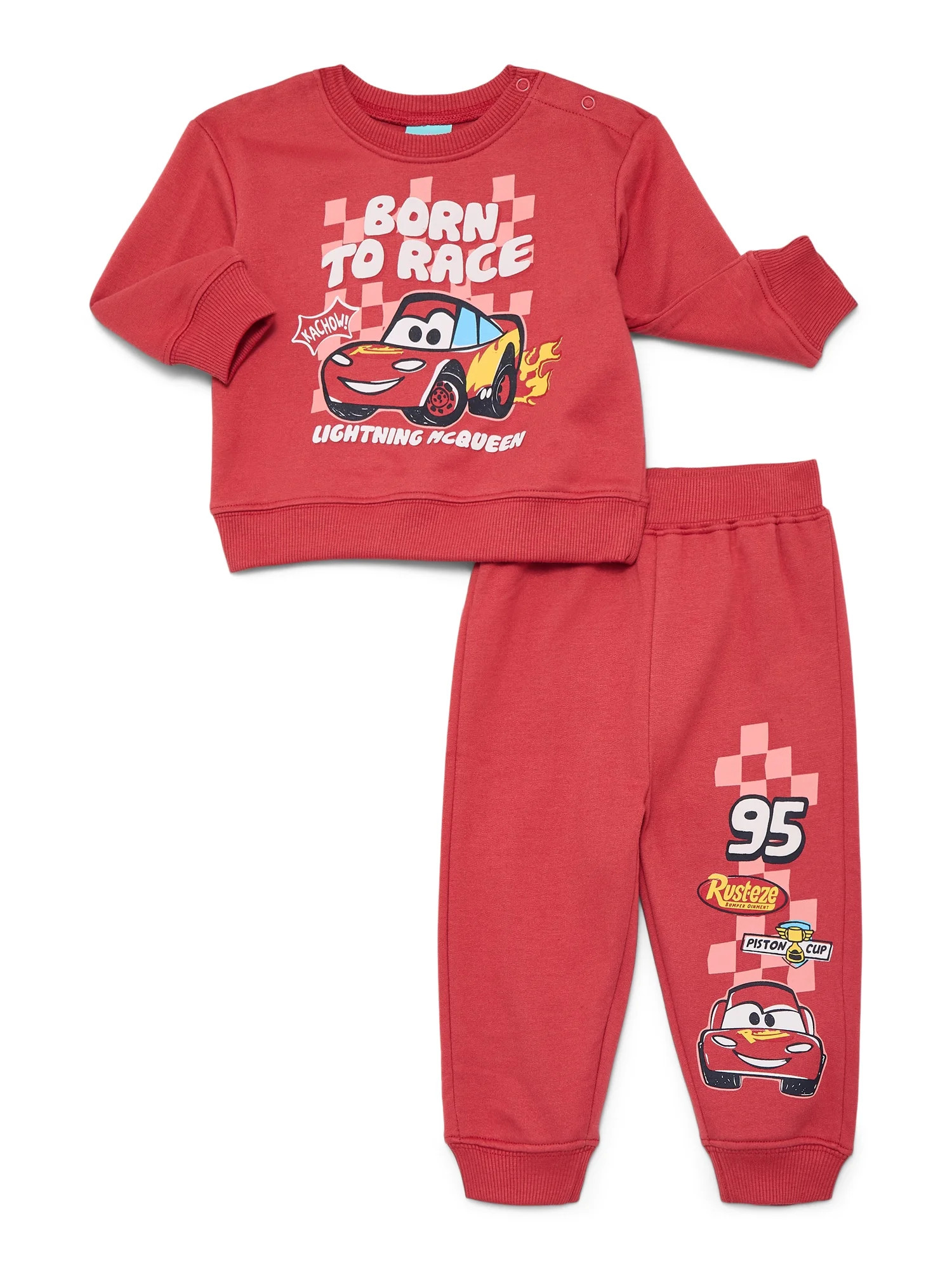 Disney Cars Baby Boys or Girls Fleece Crewneck Top and Pants Set, Sizes 0M-24M | Walmart (US)