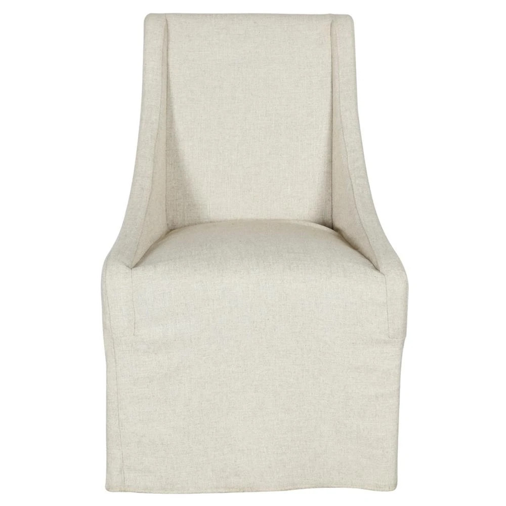 Warren Modern Classic Off White Upholstered Slipcovered Dining Chair | Kathy Kuo Home