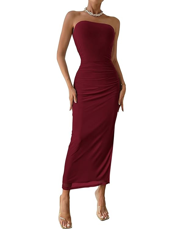 PRETTYGARDEN Maxi Bodycon Dresses Long Dress | Amazon (US)
