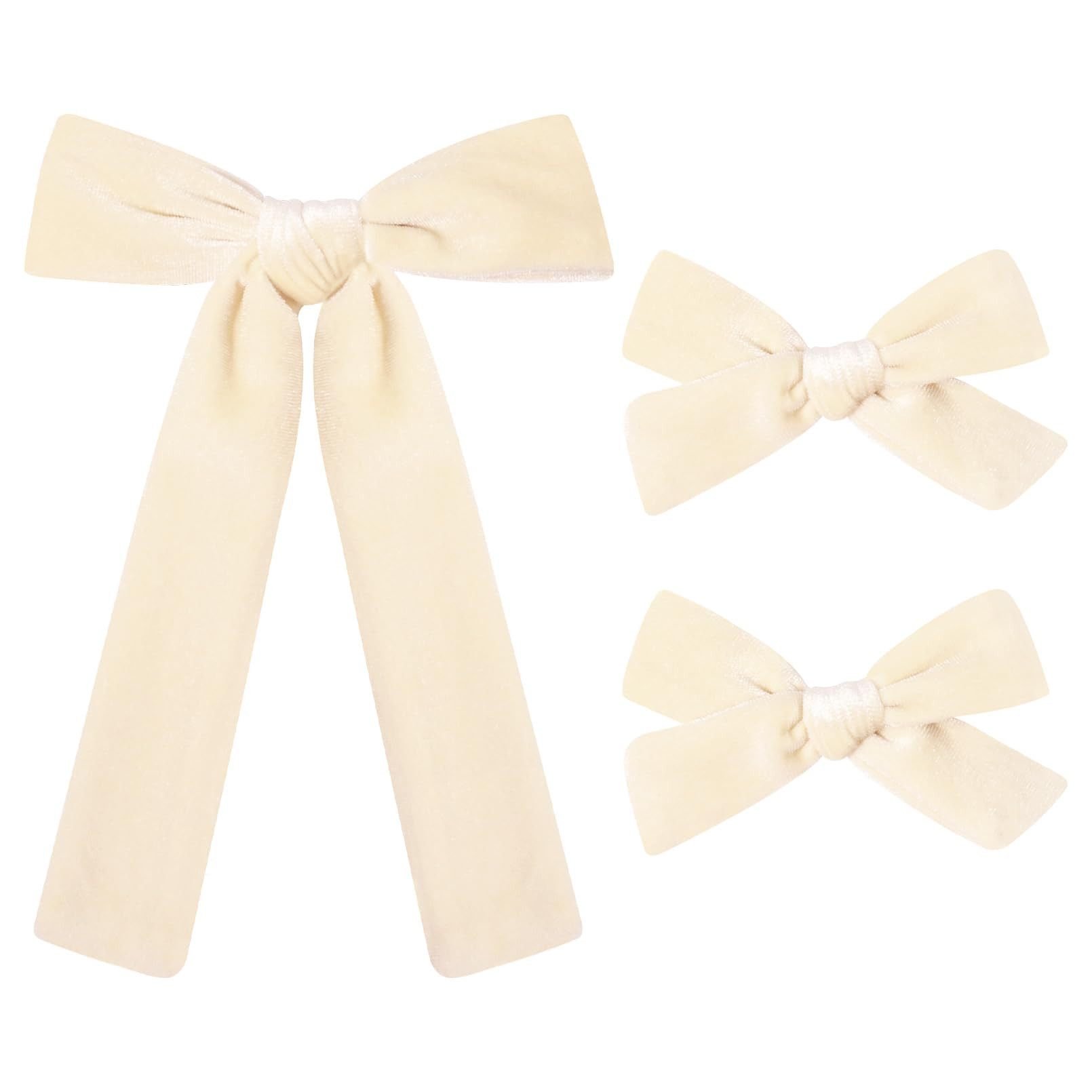 DEEKA Cinnamon Velvet Hair Bows 2 Sizes Long and Basic 4” Hair Bow Set for Toddler Girls Long P... | Amazon (US)