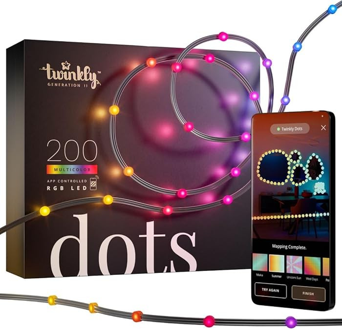 Twinkly Dots String Lights App-Controlled Flexible LED Color Changing String Lights, 60 RGB (16 M... | Amazon (US)