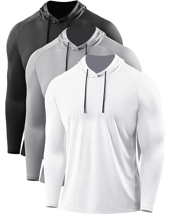 CADMUS Men's Workout Long Sleeve Fishing Shirts UPF 50+ Sun Protection Dry Fit Hoodies | Amazon (US)