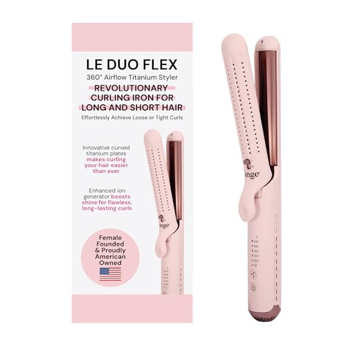 L'ANGE HAIR Le Duo Flex 360° Airflow Titanium Styler | Curling Iron with Adjustable Settings Creates Waves | Air Flow Styler Enhances Volume Locks | Dual Voltage Tool for All Hair Types (Blush) | Amazon (US)