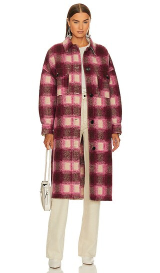 Fontizi Blanket Coat in Fuchsia | Revolve Clothing (Global)