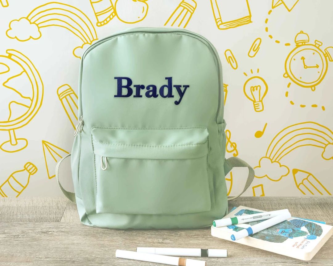 Embroidered Toddler Backpack Custom Kids Backpack - Etsy | Etsy (US)