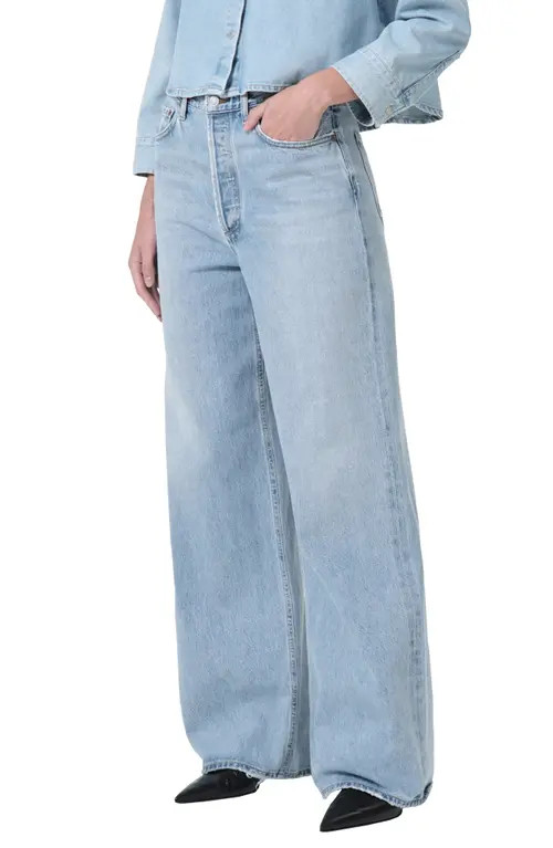 AGOLDE Dame High Waist Wide Leg Jeans in Conflict at Nordstrom, Size 27 | Nordstrom