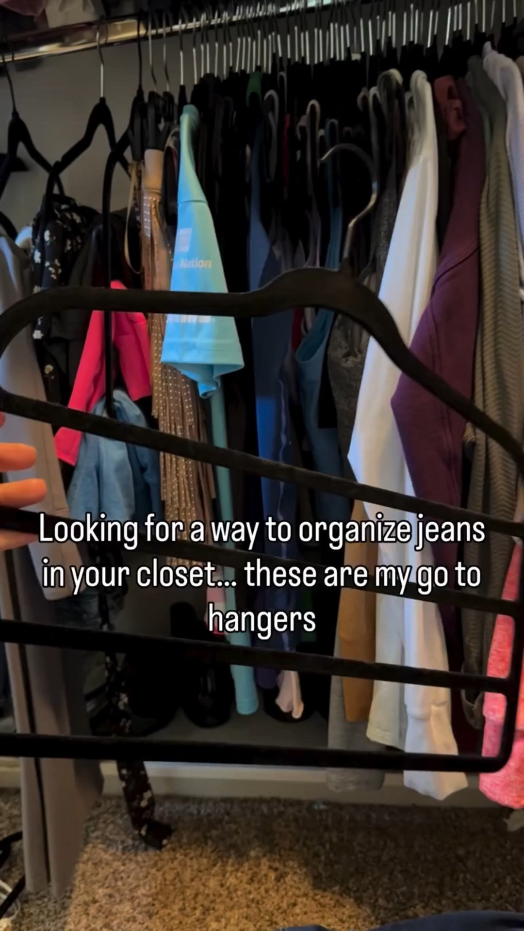 Comment “pants” and I’ll send you the link for the hangers. They save so much room in my closet 

#closet #clothesorganizer #closetorganizer #explore #wifelife

#LTKgrwm #LTKHome #LTKootd