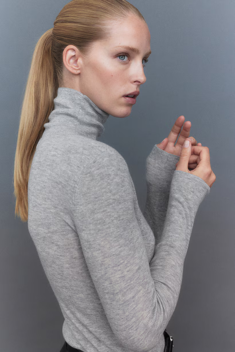 Cashmere-blend polo-neck jumper | H&M (UK, MY, IN, SG, PH, TW, HK)