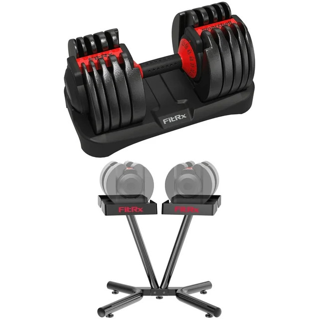 FitRx SmartRack and SmartBells Set, Dumbbell Weight Rack Stand with Two Quick-Select 5-52.5lbs Ad... | Walmart (US)