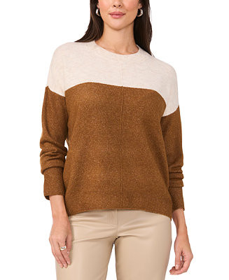 Women's Cozy Extended Shoulder Color Blocked Sweater | Macy's