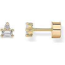 PAVOI 14K Gold Plated Sterling Silver Posts Colored Birthstone Flatback Stud Earrings for Women - Gemstone Cubic Zirconia Screwback Earrings - Dainty Helix Cartilage Piercing Jewelry | Amazon (US)