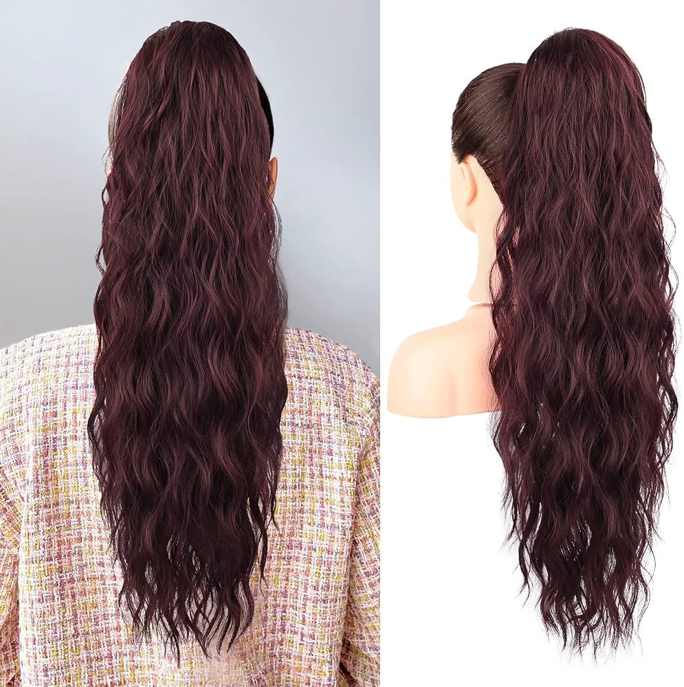 Flufymooz Ponytail Extension, 26 Inch Drawstring Ponytail Hair Extensions for Women\uff0c Long Cu... | Amazon (US)