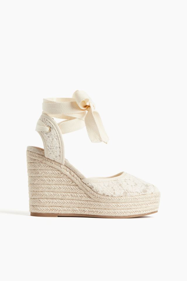 Wedge-heel Espadrilles - Cream - Ladies | H&M US | H&M (US + CA)