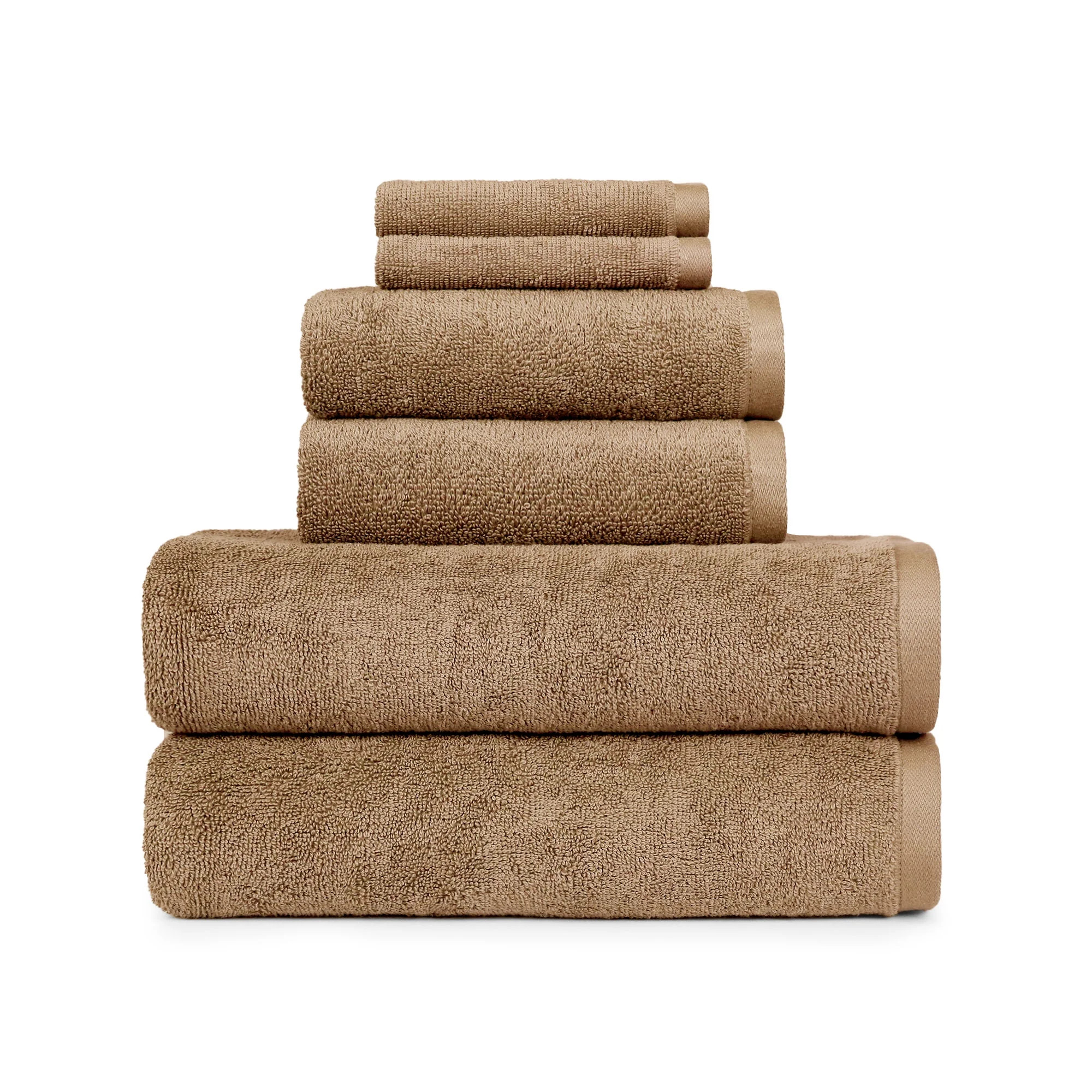 Better Homes & Gardens PowerLoft AIRRICH® Cotton 6-Piece Towel Set, Dark Caramel | Walmart (US)