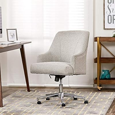 Serta Leighton Home Office Chair with Memory Foam, Height-Adjustable Desk Accent Chair with Chrom... | Amazon (US)