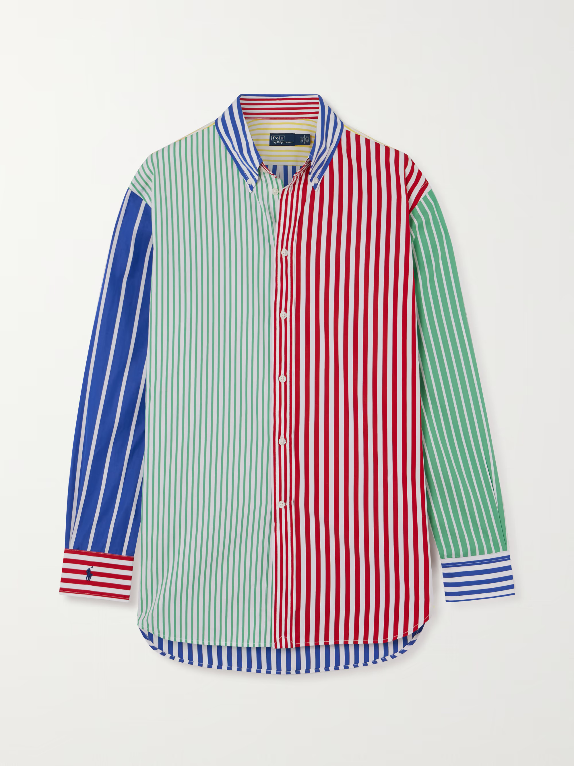 Patchwork striped cotton-poplin shirt | NET-A-PORTER (UK & EU)