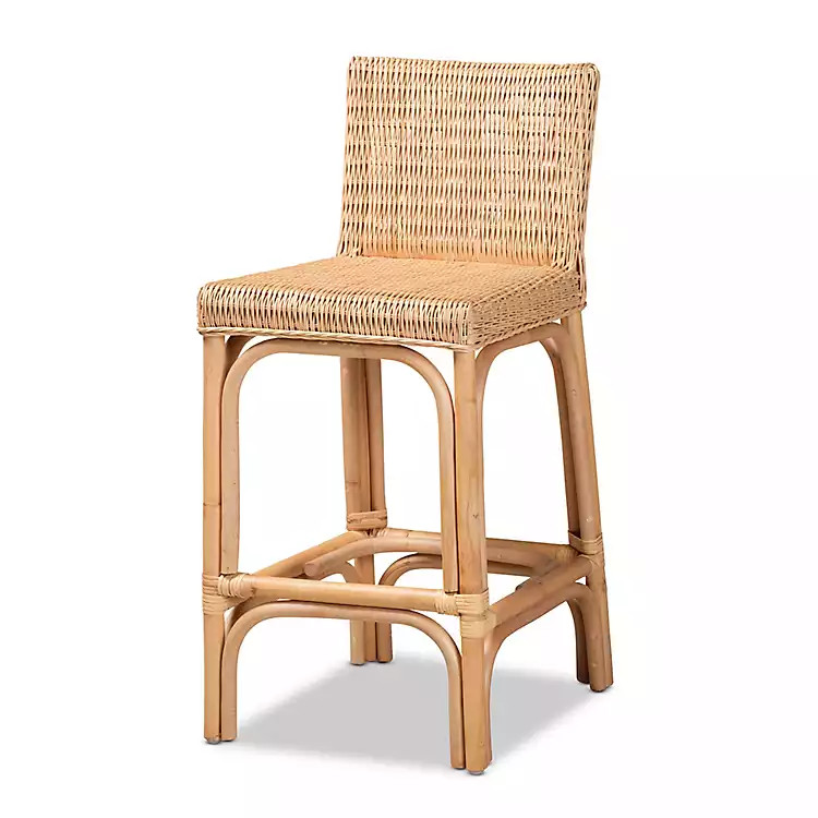 Greek Natural Rattan Woven Counter Stool | Kirkland's Home