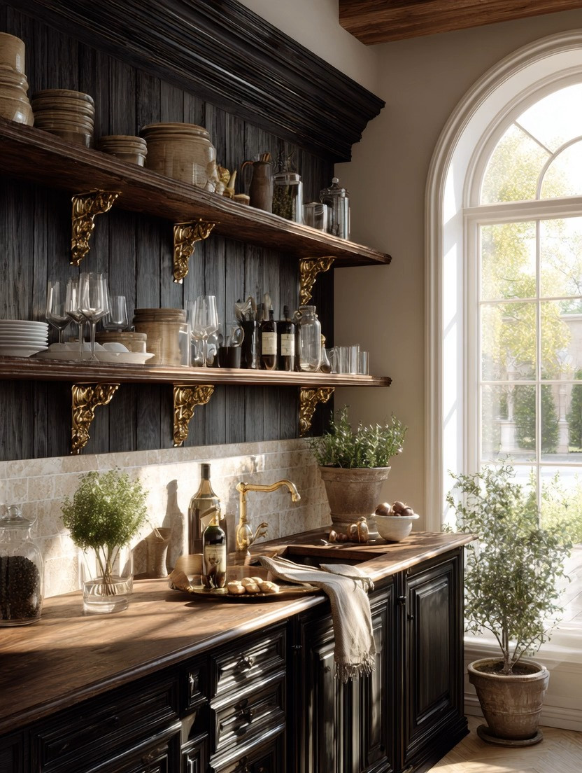 Luxury is often created through the smallest details.

These gorgeous polished wood floating shelves paired with statement gold brackets instantly transform this kitchen from simple to designer-level elegant. The warmth of the dark wood, combined with brushed gold accents, creates richness, depth, and that collected luxury feeling that makes a kitchen feel intentional rather than purely functional.

And the best part? This look works beautifully with almost every home style and color palette. Wood and gold are timeless combinations because they naturally balance warmth, elegance, and sophistication.

The floating shelves also give you freedom for creativity and lifestyle styling. Display your favorite plates, beautiful glassware, olive oil bottles, cookbooks, wooden bowls, wine glasses, ceramics, or even small greenery. When your everyday essentials become part of the decor, your kitchen instantly feels more lived-in, personal, and luxurious.

Pair the shelves with a brushed gold faucet to complete the look. That subtle metallic repetition throughout the kitchen creates harmony and makes the entire space feel elevated.

In 2026, luxury kitchens are no longer only about massive renovations. They are about thoughtful details and beautiful layering.

Shop our curated edit of extra thick floating shelves, designer gold brackets, brushed gold faucets, and warm kitchen decor to recreate this elegant kitchen look in your home.

#KitchenDecor #LuxuryKitchen #FloatingShelves #WarmMinimalism #HomeDecor #InteriorDesign #GoldAccents 

 #LTKHome