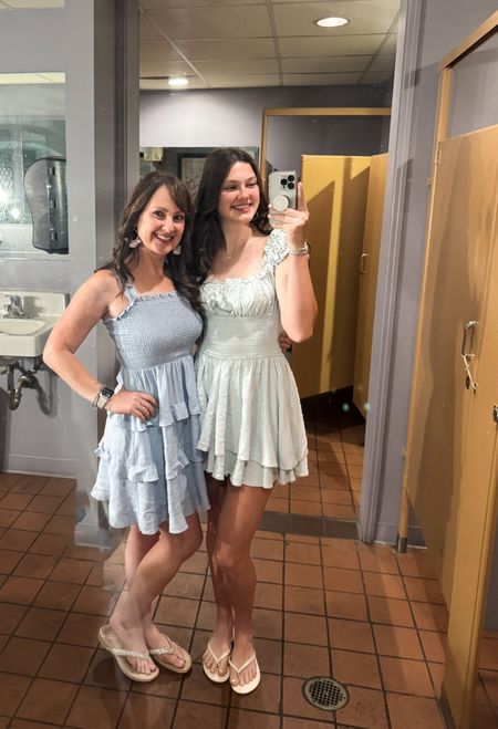 What we wore…the dresses my daughter and I wore to our niece/cousin’s rehearsal dinner the night before her wedding .

Bathroom selfie is the only pic we got together !

Spring dresses, wedding guest dress summer dress spring dress light blue sage green heels sundress brunch baby shower  lulus romper urban outfitters flip flops target bionic dress shoe sandals 

#LTKStyleTip #LTKShoeCrush #LTKWedding