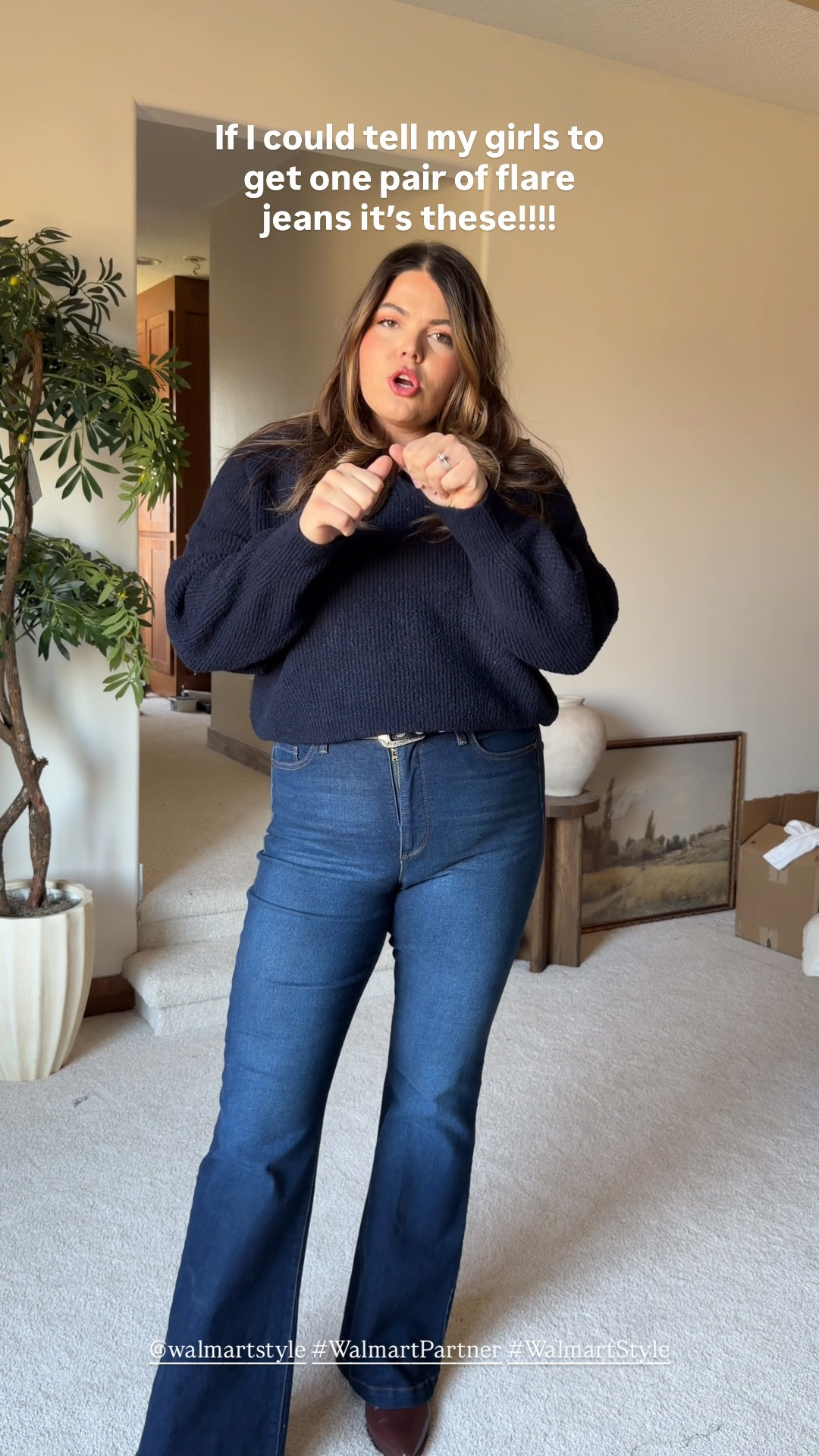 If I could tell you to buy one pair of Walmart jeans it would be these flare jeans!! Wearing size 14 long - so flattering  