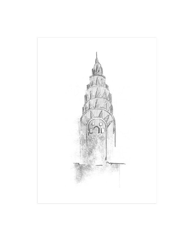 "Crown of Chrysler building" - Drawing Limited Edition Art Print by van tsao. | Minted