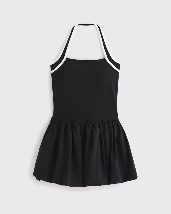 YPB motionTEK Halter Bubble Hem Mini Dress | Abercrombie & Fitch (US)