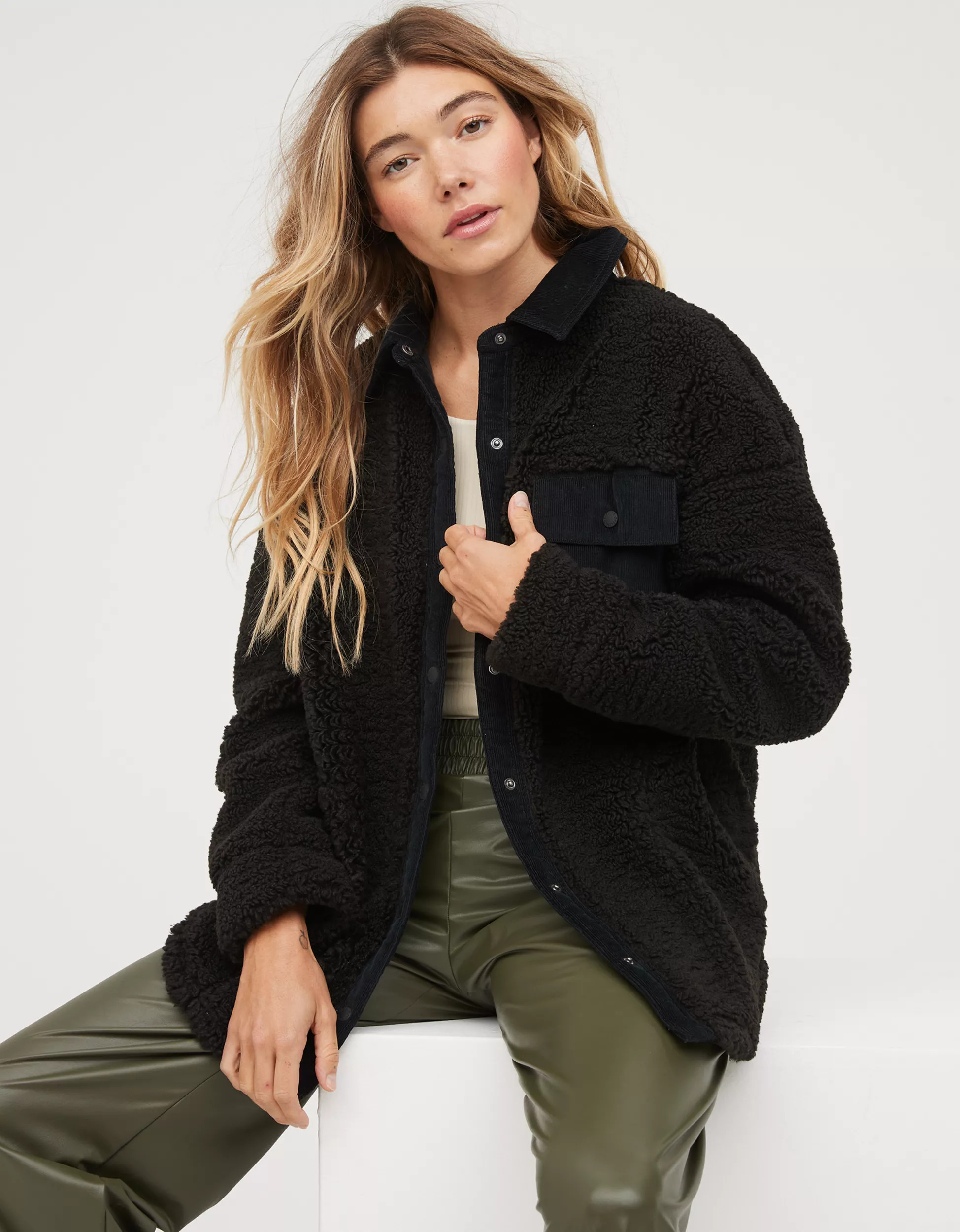OFFLINE By Aerie Sherpa Corduroy Shacket | Aerie