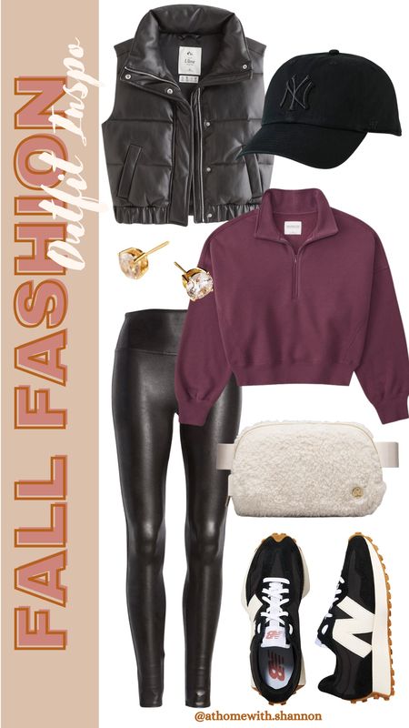 Fall outfit Inspo!

Casual outfit, faux leather leggings, quarter zip sweatshirt, Sherpa belt bag, gold stud earrings, baseball hat, new balance sneakers

#LTKstyletip #LTKSeasonal #LTKfitness