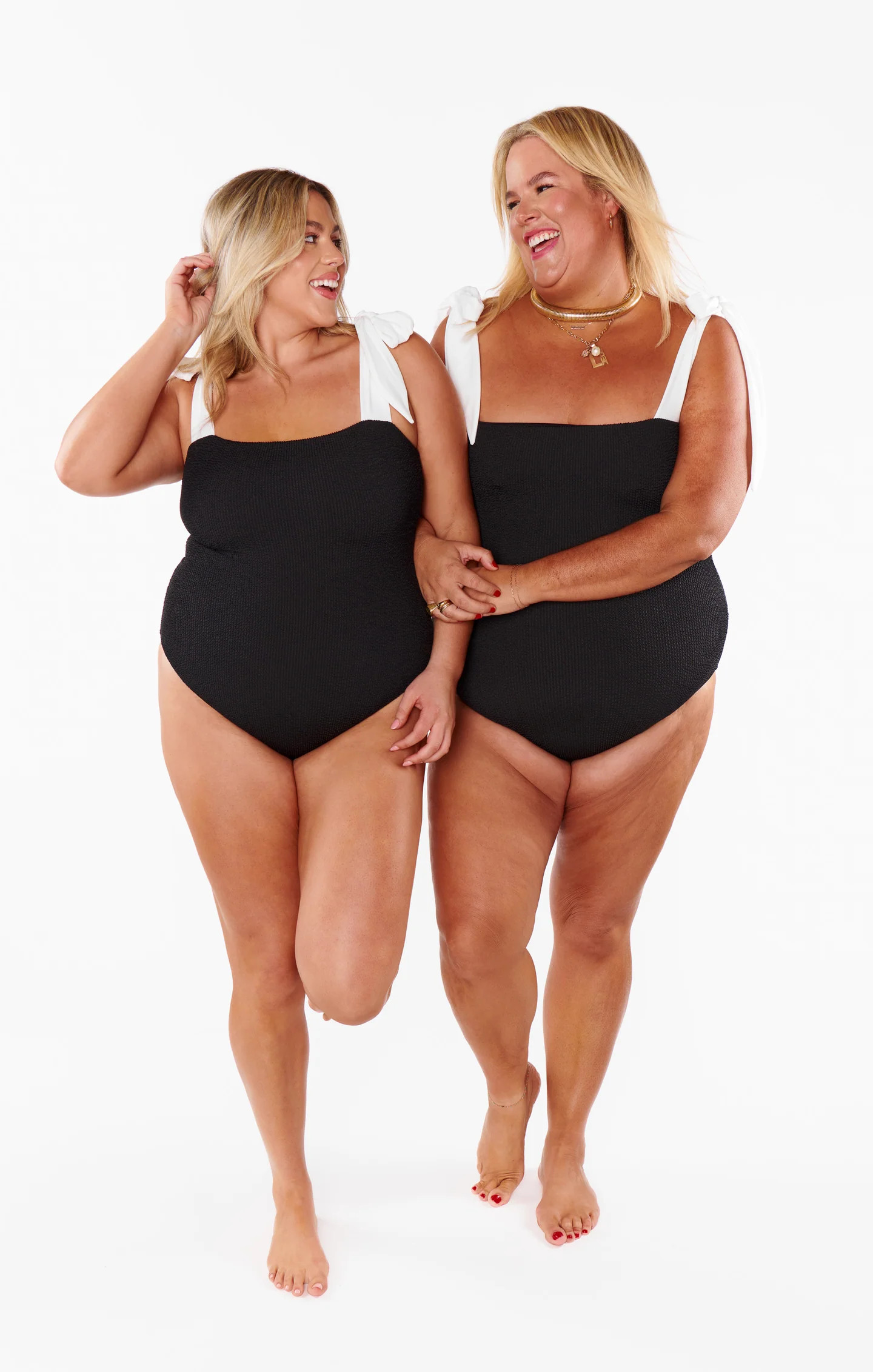 Hudson One Piece ~ Black Scrunch with White Bow | Show Me Your Mumu