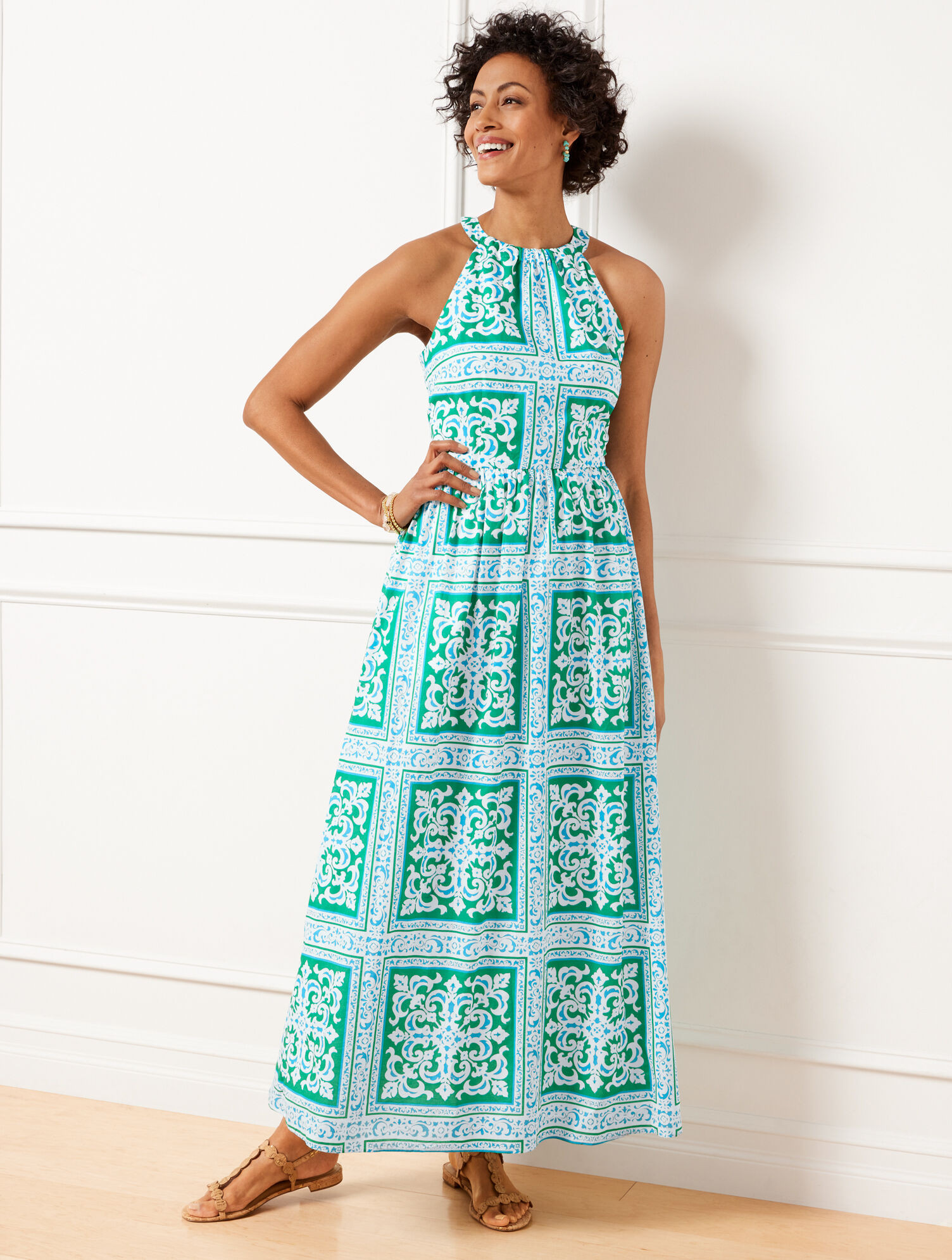 Halter Maxi Dress - Medallion Tiles | Talbots