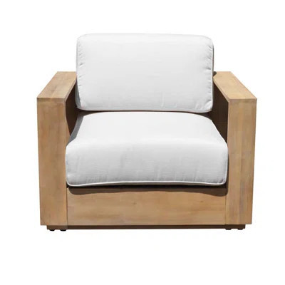 Harbor Modern Outdoor Acacia Wood Lounge Chair with Cushions | Wayfair North America