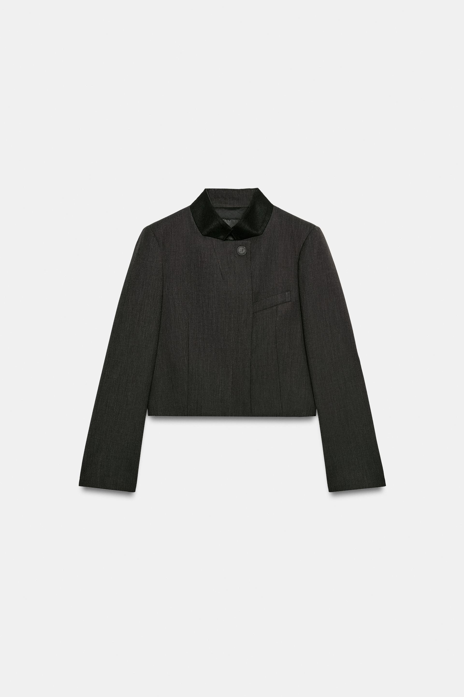 Zara - Zw Collection Cropped Blazer - Black - Xs - Woman | Zara US