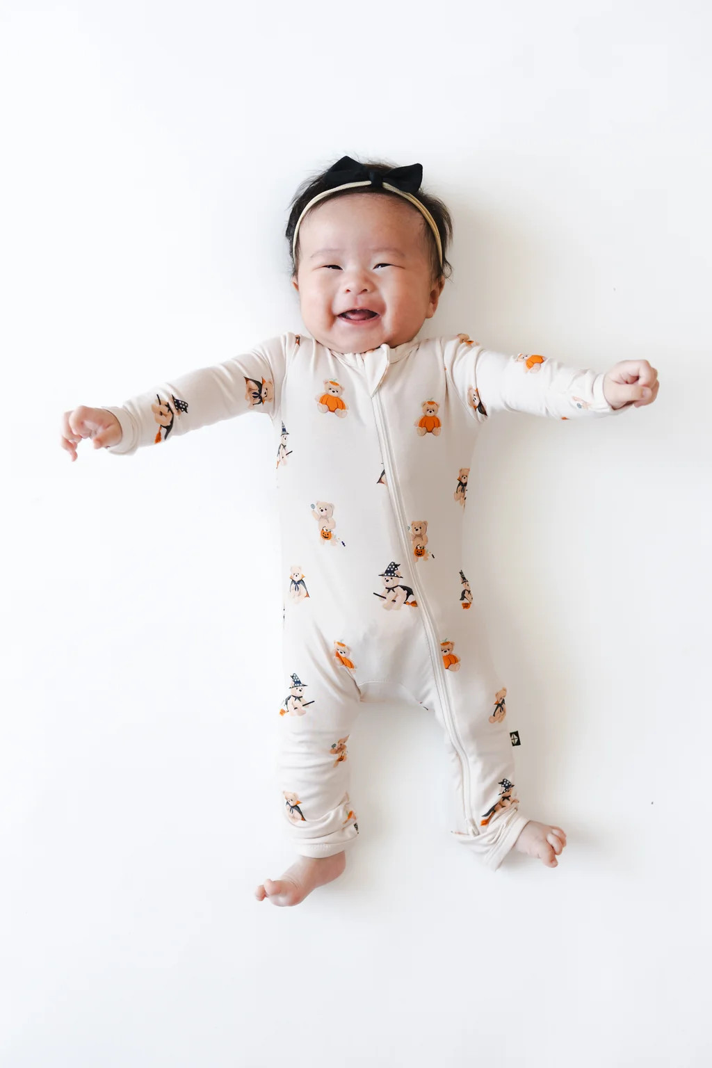 Zippered Romper in Halloween Teddy | Kyte Baby