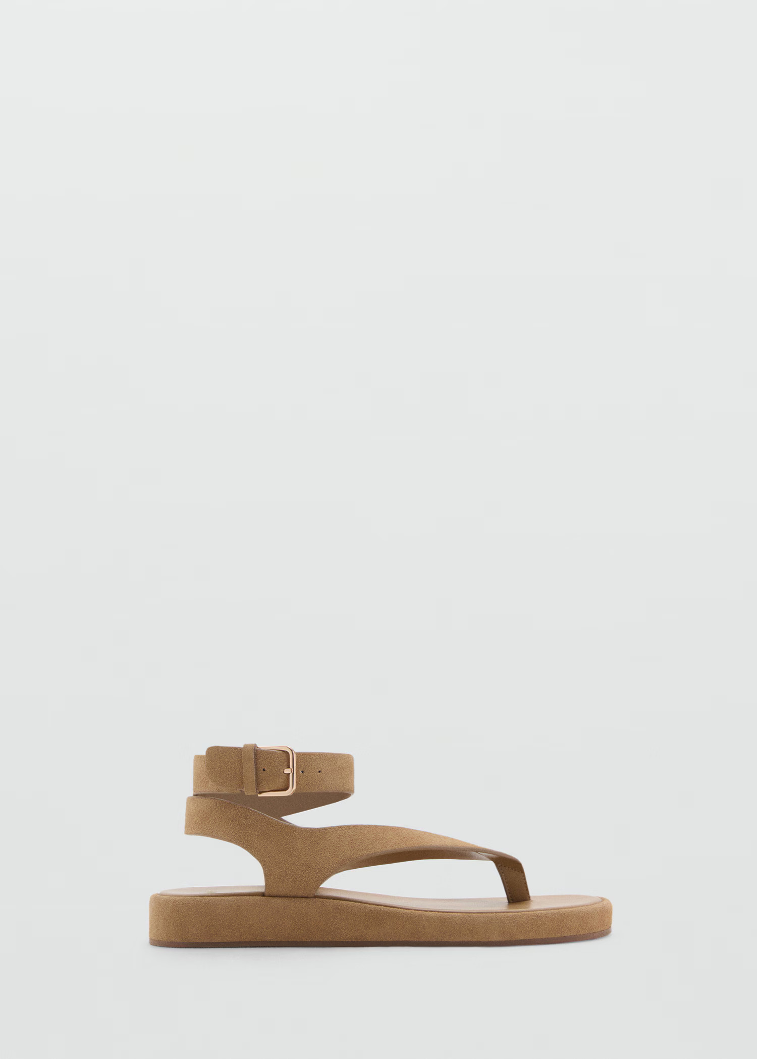 Split leather sandals with buckle - Women | MANGO United Kingdom | MANGO (UK)