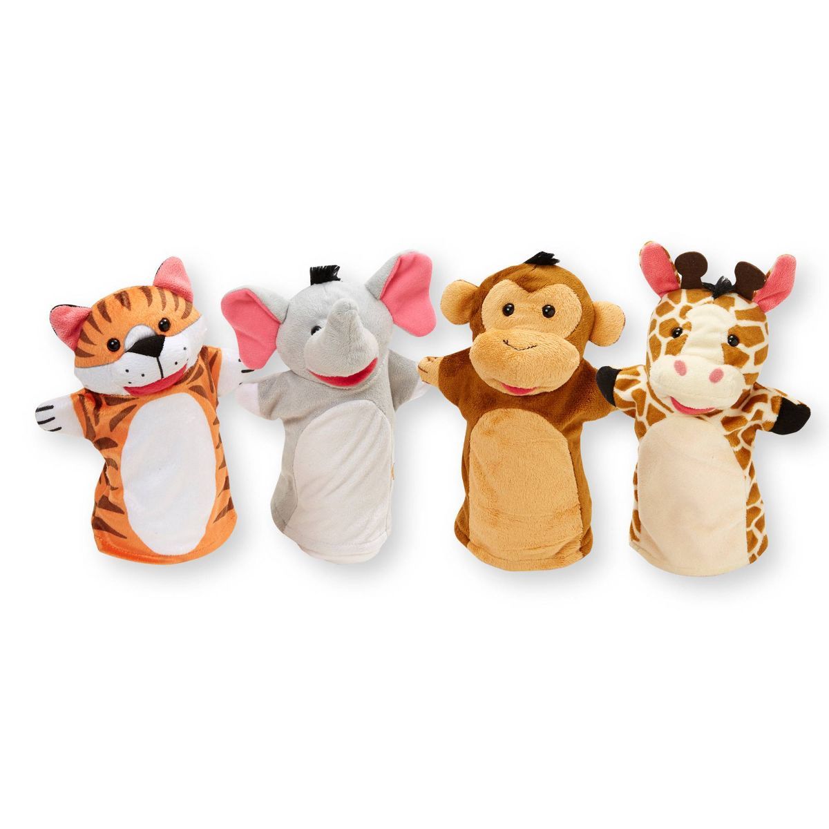 Melissa & Doug Zoo Friends Hand Puppets 4pk - Elephant, Giraffe, Tiger, and Monkey | Target