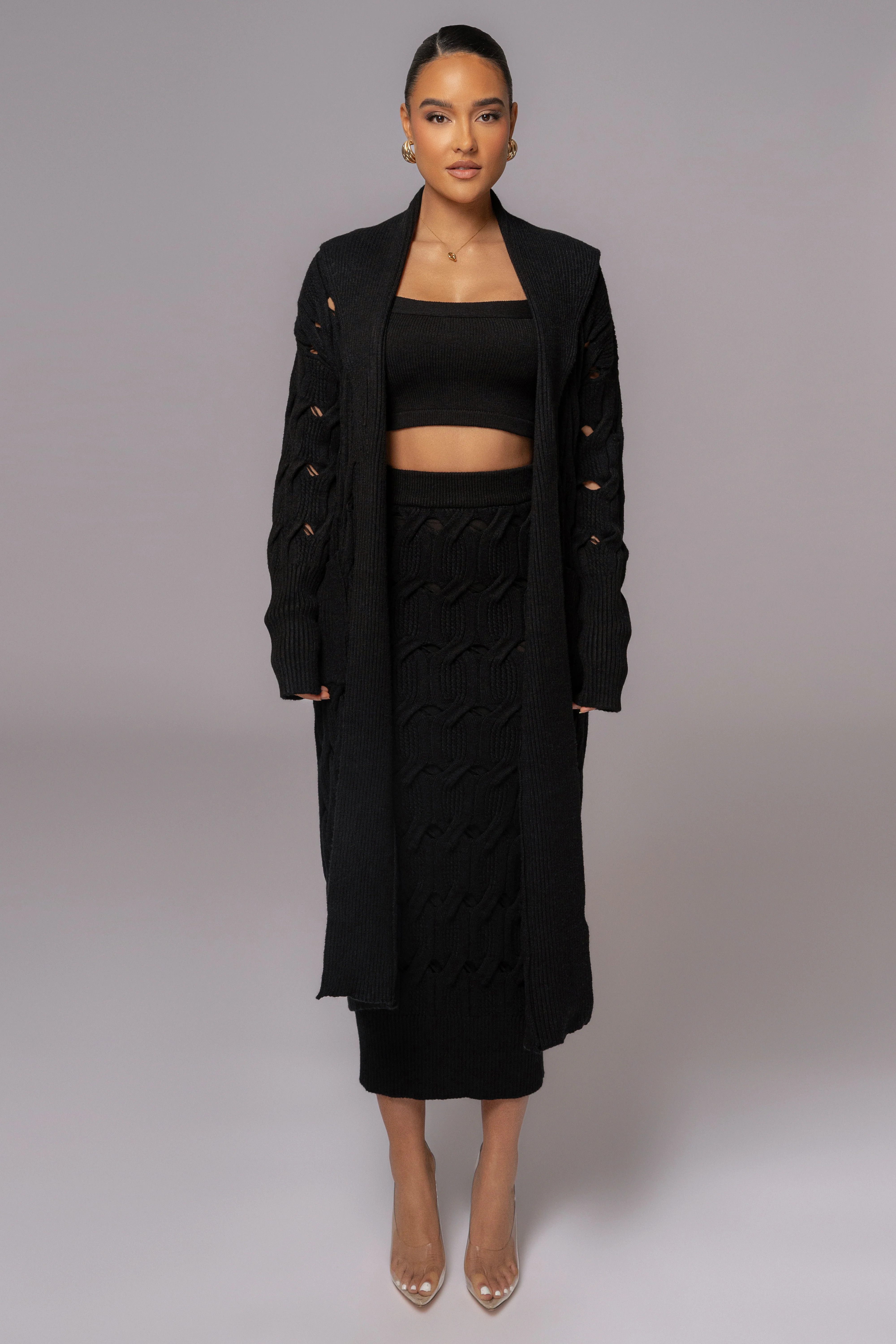 Black Brixton Knit Cardigan S/M | JLUXLABEL