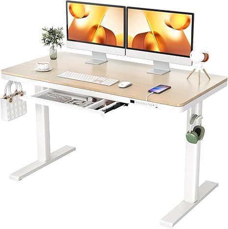 ErGear Standing Desk with Drawers 48" Electric Height Adjustable Desk Charging USB Port Sit Stand... | Amazon (US)