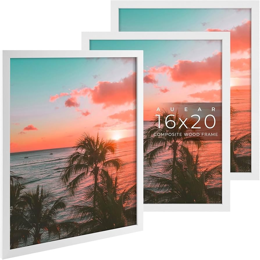AUEAR, 16x20 Picture Frames Set of 3, with Mat for 11x14 or 16x20 without Mat, Engineered Wood Ph... | Amazon (US)