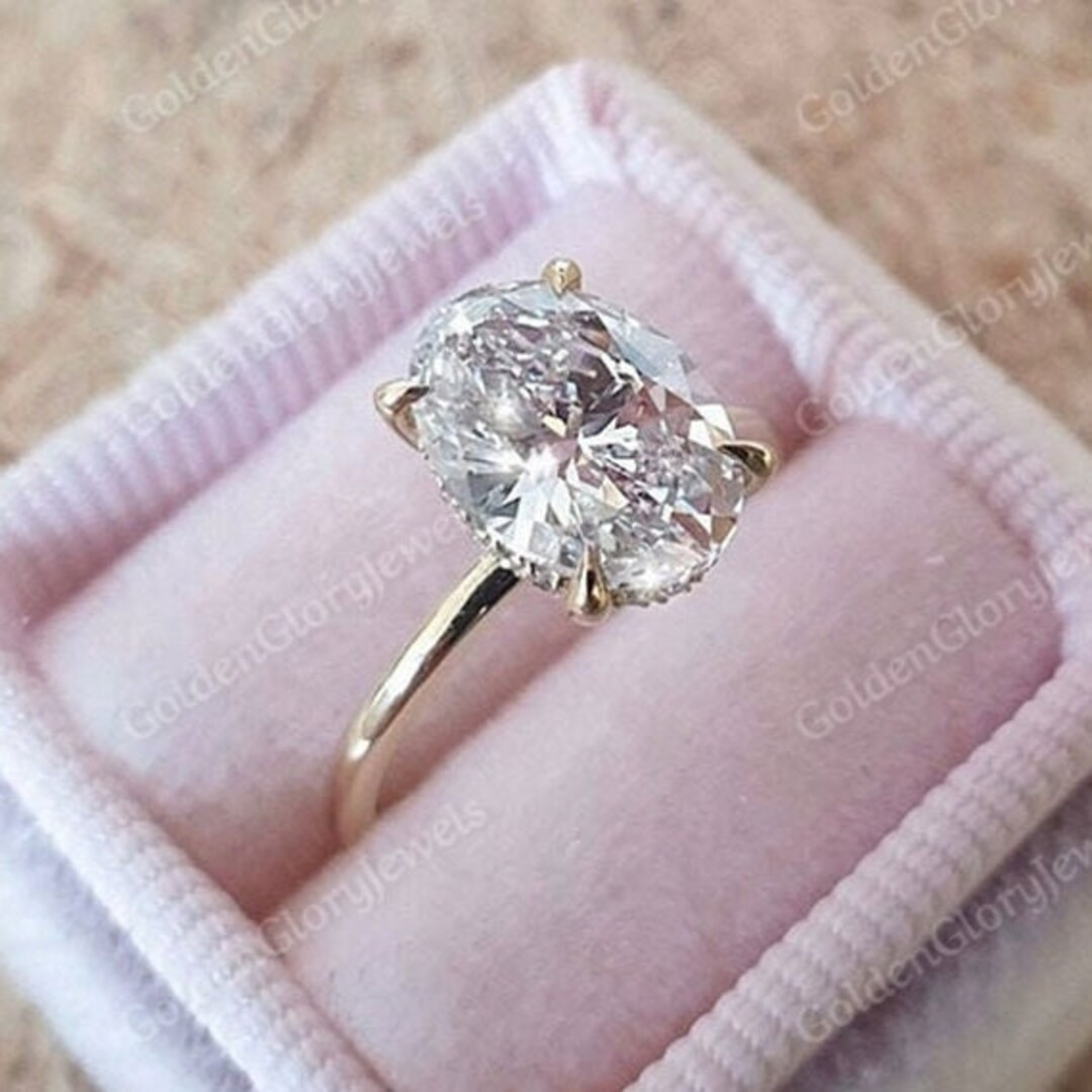 3 Ct Oval Moissanite Ring, Solitaire Oval Moissanite Engagement Ring for Women, Oval Engagement R... | Etsy (US)