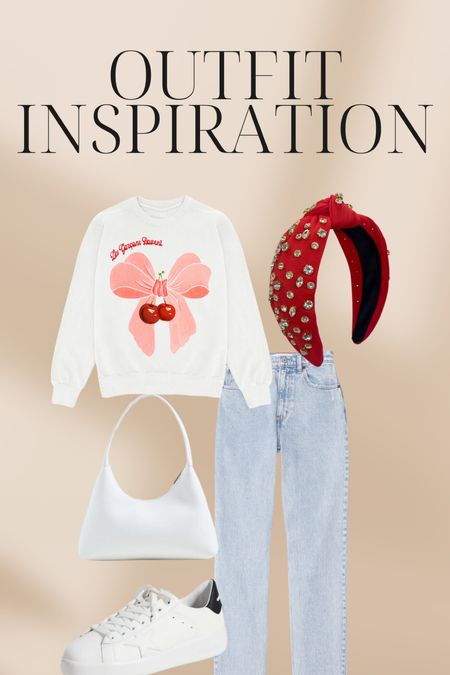 Outfit inspiration for Valentine’s Day  

#valentinesday #sweatshirt 

#LTKfindsunder100 #LTKstyletip
