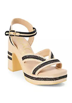 Vegan platformed heeled sandal with ankel strap. | Belk