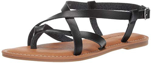 Amazon Essentials Women's Casual Strappy Sandal, Black, 5.5 | Amazon (US)