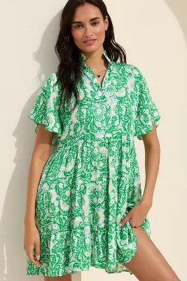 Ro's Garden Vibeka Short-Sleeve Mini Dress | Anthropologie (US)
