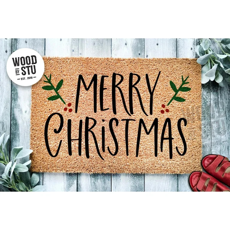 Merry Christmas Door Mat | Christmas Doormat | Winter Decoration | Welcome Mat | Holiday Doormat ... | Walmart (US)