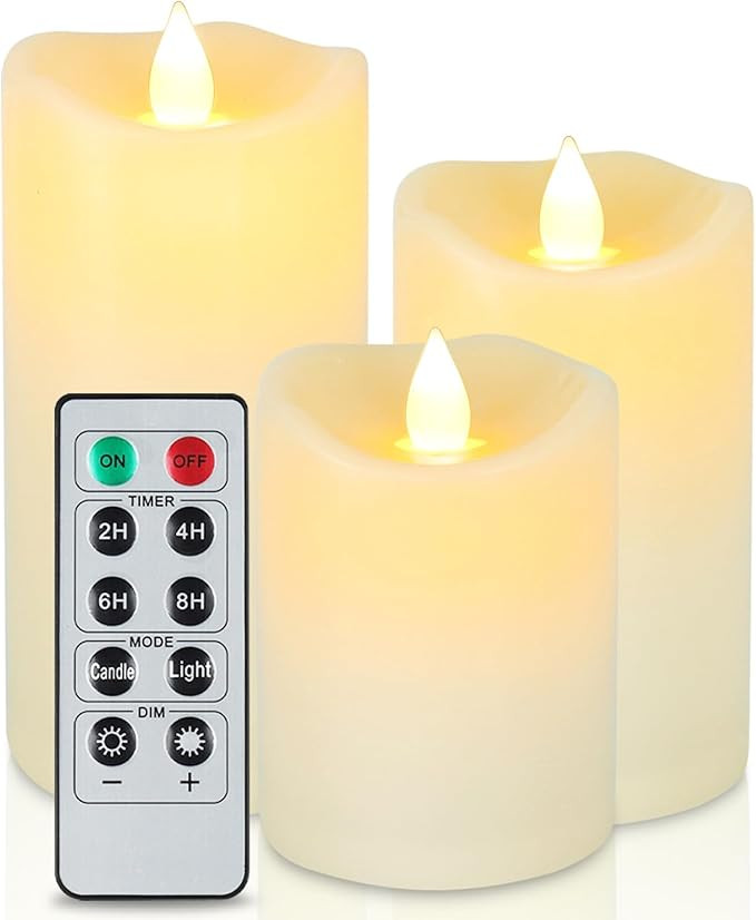 Aignis Indoor Flameless Candles, Battery Operated LED Flameless Candles with Remote Timer for Hom... | Amazon (US)