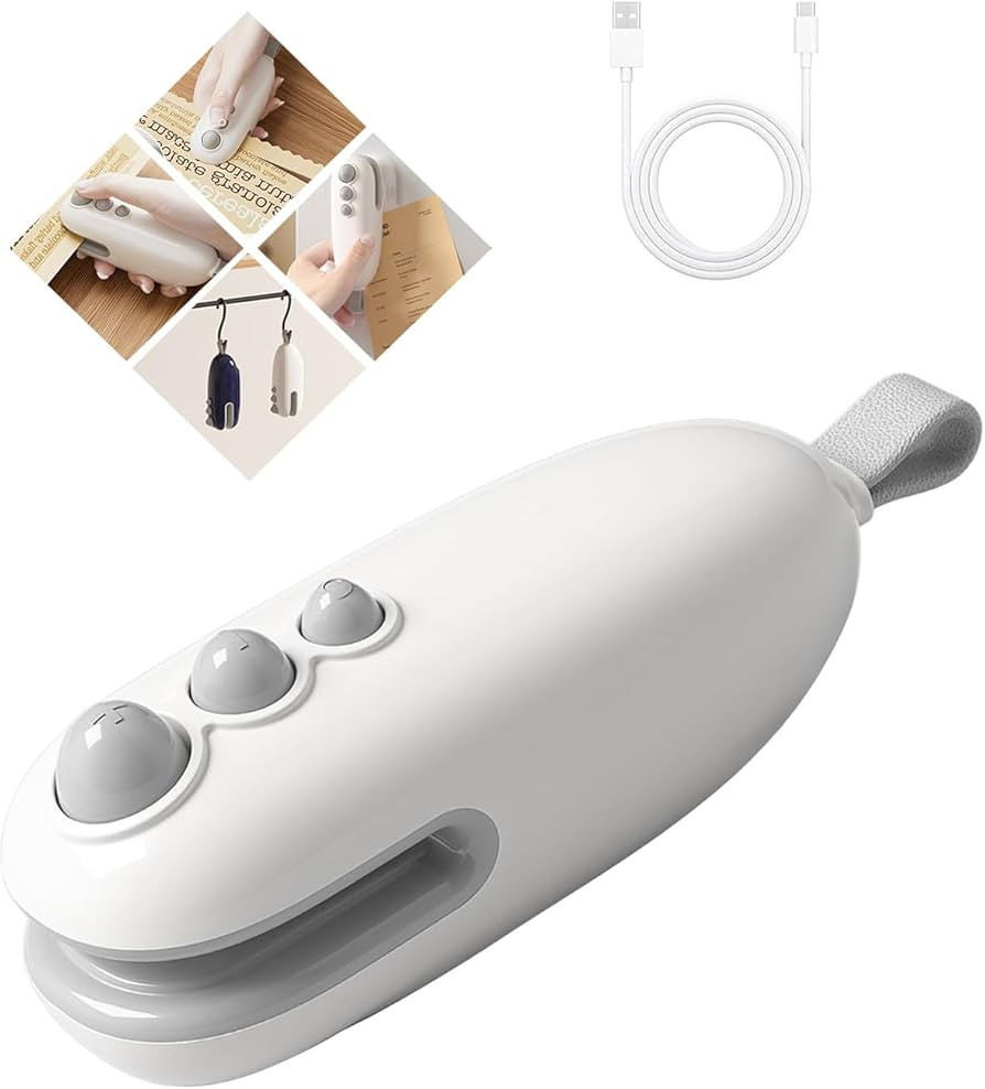 Mini Bag Sealer, 2 in 1 Chip Bag Sealer with Cutter, Rechargeable Bag Sealer Heat Seal, Portable ... | Amazon (US)