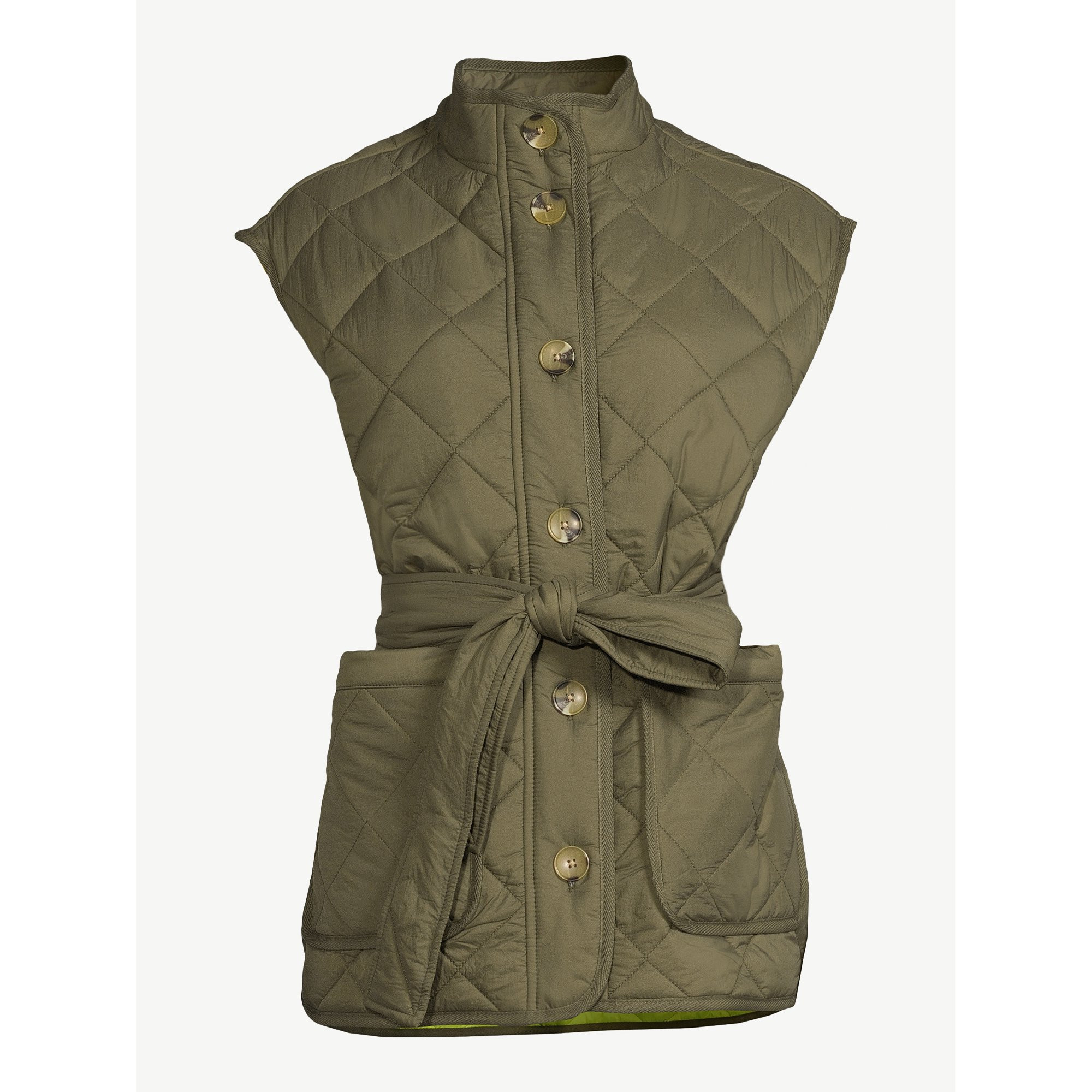 Free Assembly Women's Quilted Vest with Belt, Sizes XS-XXL | Walmart (US)