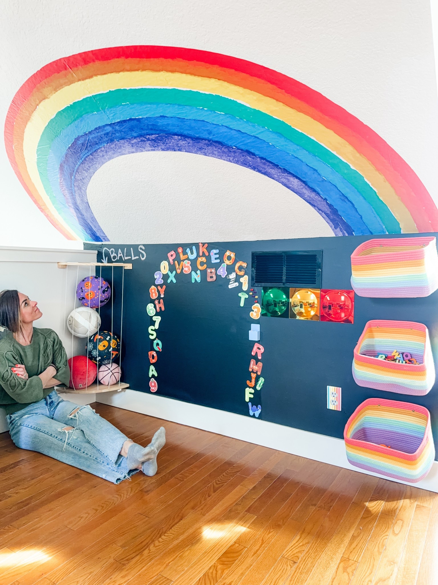 Toy Room rainbow chalkboard and magnet wall #playroominspo 

#LTKHome #LTKmomlife #LTKKids