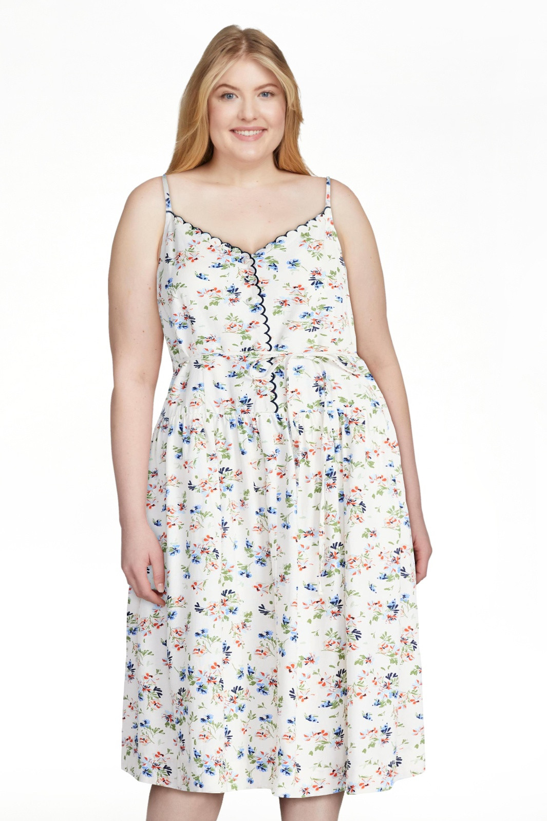 Free Assembly Women's Linen Blend Sleeveless Belted Midi Dress, Sizes XS-XXL | Walmart (US)